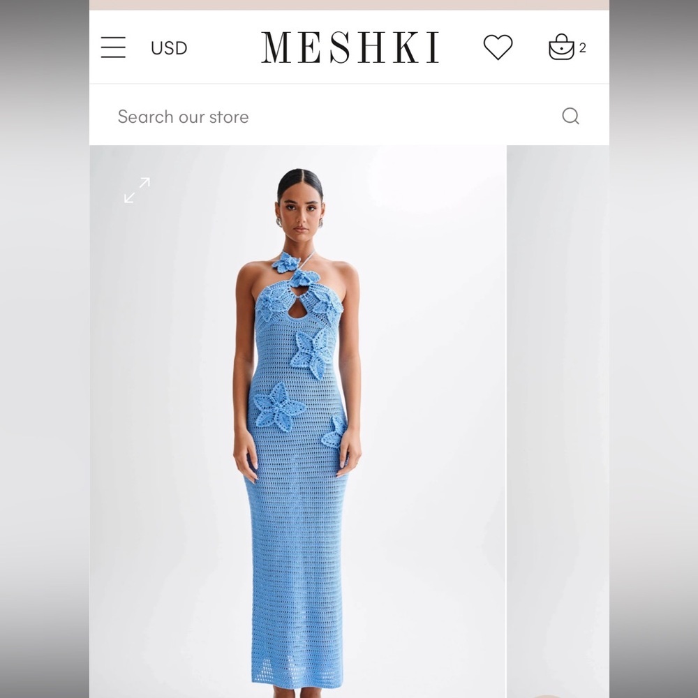 Meshki Kyla blue knit dress! Worn once! Size small